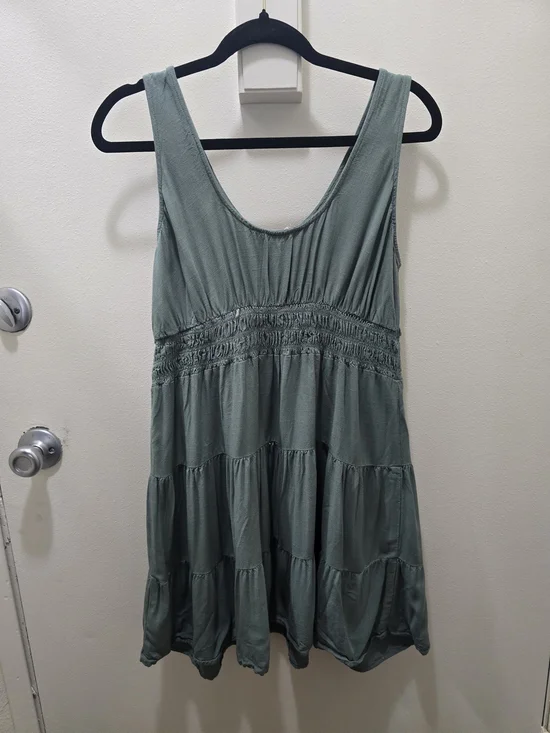 ee:some Sage Green Tiered Mini Dress - Picture 5 of 10